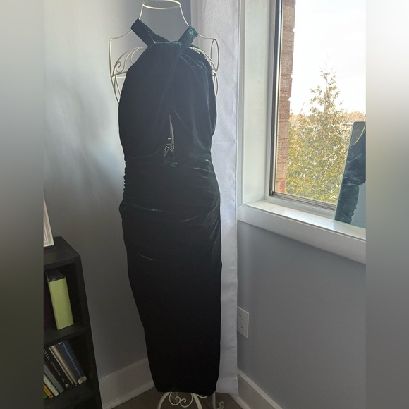 New Vici Velvet Winter Poem Dark Green Dress Size Small - Picture 5 of 8